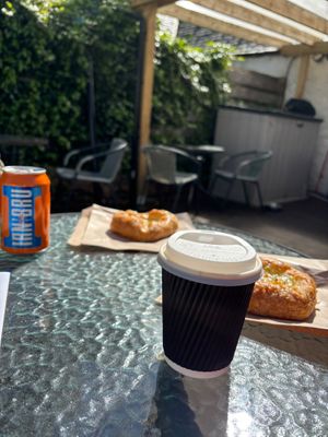 Hot and cold drinks, pastries in the sunshine
06/05/25 at AM Coffee Co  in Livingston