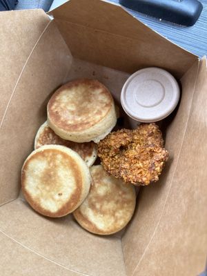 Pancakes and air fried chik'n  at The SHAPED Studio in Philadelphia