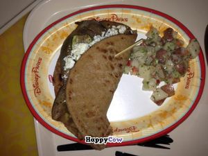 Oak-grilled Vegetable Flatbread Sandwich served with potato salad at Walt Disney World - Sunshine Seasons in Lake Buena Vista