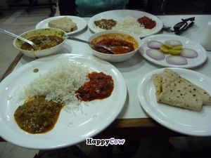 South indian dishes with rice at Lalaji's in Aurangabad