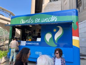Front of food truck at Aunts et Uncles: Summer House in Brooklyn