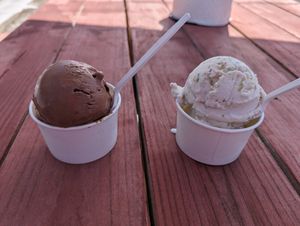 Chocolate and key lime at No No Nuts Ice Cream  in North Myrtle Beach