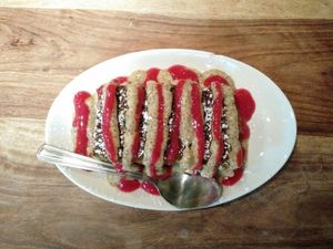 matcha cake at Lola Rosa - Milton in Montreal
