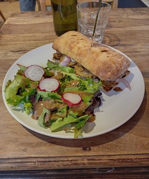 "steak" sandwich at Lola Rosa - Milton in Montreal