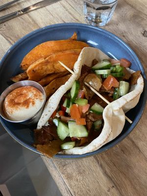 Daily Special: Gyro with Sweet Potato Wedges   at Lola Rosa - Milton in Montreal