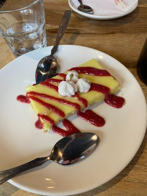 Lemon Raspberry Tart at Lola Rosa - Milton in Montreal