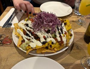 the nachos with chorizo   at Lola Rosa - Milton in Montreal