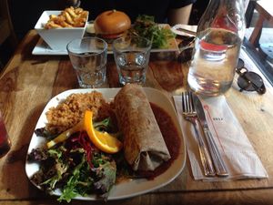 Super hot burroto at Lola Rosa - Milton in Montreal