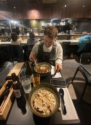 Grilled cheese ma-potofu ramen & ma-potofu ramen  at Susuruka, Susuranka (Shinsaibashi Branch) - すするか、すすらんか。心斎橋 in Osaka