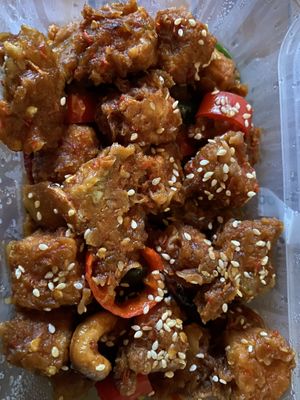 Kung pao vegan  at Mai3 Cafegan Vegetarian Cafe in Kuta