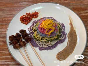 Rainbow noodles   at Mai3 Cafegan Vegetarian Cafe in Kuta