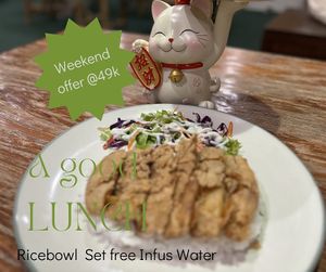 Katsu rice  at Mai3 Cafegan Vegetarian Cafe in Kuta