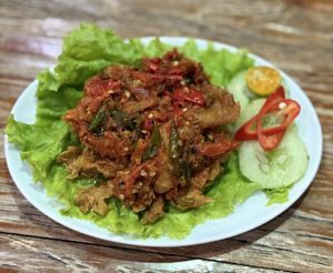 Jamur Geprek Vegan  at Mai3 Cafegan Vegetarian Cafe in Kuta