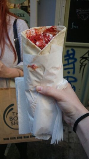 the giant falafel :) at Falafellas in Athens