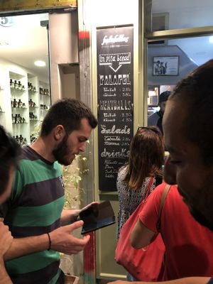 Menu at Falafellas in Athens