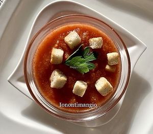 Gazpacho at Home Restaurant Ionontimangio in Sassari