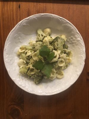 Orecchiette home made with broccoli   at Home Restaurant Ionontimangio in Sassari