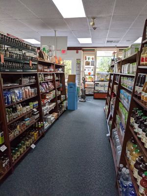 Spices aisle at Natures Goodness Natural Food Store in Middletown