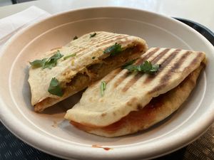 Aloo tikki naanwich  at Indian Burgers Joint in Vancouver