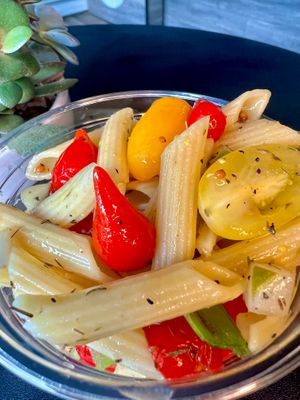 Peruvian Protein Pasta Salad  at Throop Soups in Throop