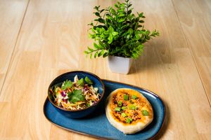 vegan tofu pocket at Yukon Spa & Cafe in Dawson City