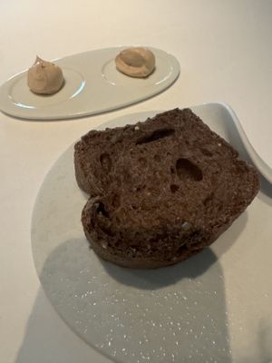 Hempseed bread and coconut butter  at Spectrum in Amsterdam