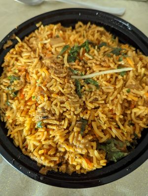 Vegan biryani at Golden Spoon Vegetarian Restaurant in Abu Dhabi