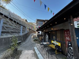 You can see it from the top of the hill  at Retro Restaurant WAKA in Narita