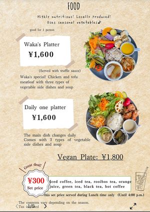 This English menu is only available online so I screenshot it for you  at Retro Restaurant WAKA in Narita