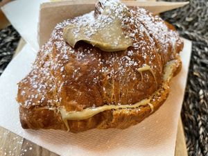 Vegan croissant with pistachio   at Mister Coffee Bistrò in Bologna