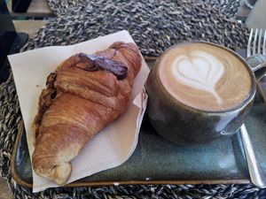 Hazelnut cream filled croissant at Mister Coffee Bistrò in Bologna