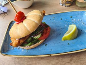 Veganes Fischbrötchen at Fischerstube in Wangerooge