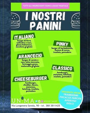 Burgers menu  at Unima in Terni
