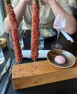 Weitere Vorspeise, Spargel in einer sehr leckeren Panade  at NASHI Dining in Erfurt