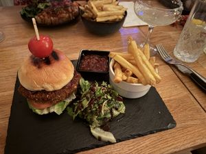 Vegan burger   at Chapel Street Bar & Kitchen in Llangollen