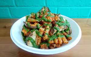 Casarecce melanzane basilico e pomodoro at Cucineria54 in Ascoli Piceno