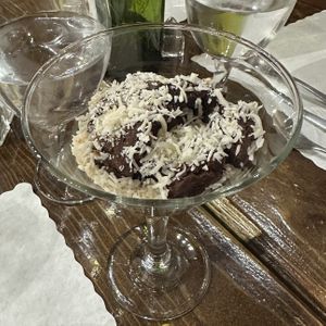 Vegan banana cacao ice creamm  at La Luna @ La Fonda in Taos