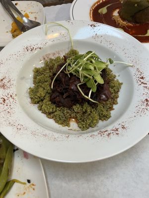 Vegan Adovada (hibiscus flower)  at La Luna @ La Fonda in Taos