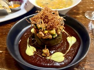 Stuffed poblano   at La Luna @ La Fonda in Taos