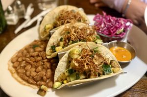 Vegan tacos   at La Luna @ La Fonda in Taos