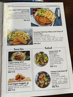 Vegan menu  at Moginum Restobar in Kota Kinabalu