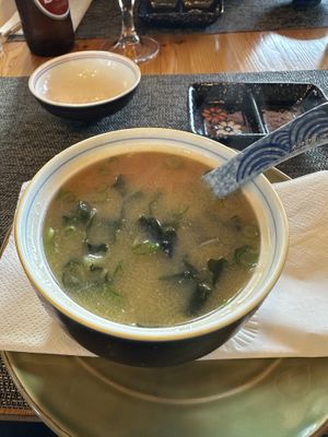 Vegan miso soup  at Bigúa Sushi & Cozinha Japonesa in Rio Tinto