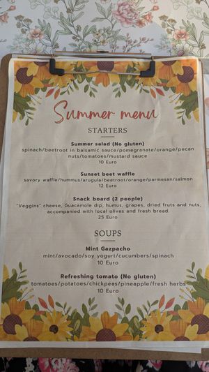 Menu at Estamos Sembrados in La Herradura