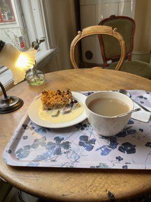 Delicious vegan pear and bramble pie. Old charming place with modern mindset, still keeping the classics!   at Kullzenska Cafeet in Kalmar