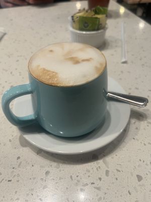 Cappuccino with oat milkk  at Swami's Cafe in San Diego