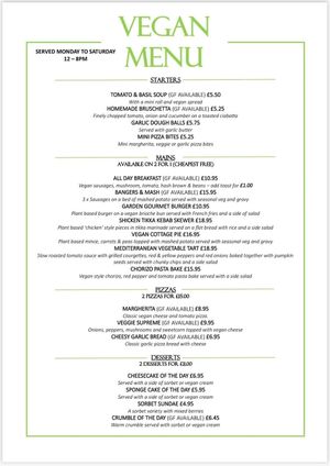 Menu Feb 2024 at The Gedling Inn & Kitchen in Nottingham