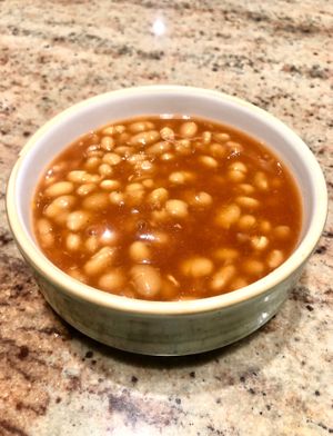 Baked beans at Hessa Street Kitchen in Dubai