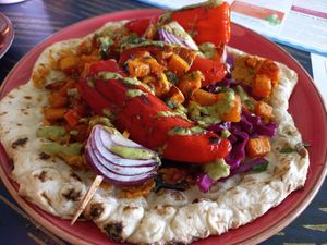 Vegan flatbread kebab at Lounges - Perico Lounge in Ramsgate
