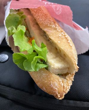 Tofu sandwich at La Mauvaise Herbe in Paris