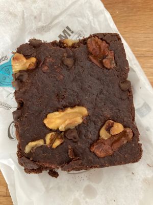 Absolutely delicious Brownie at La Mauvaise Herbe in Paris